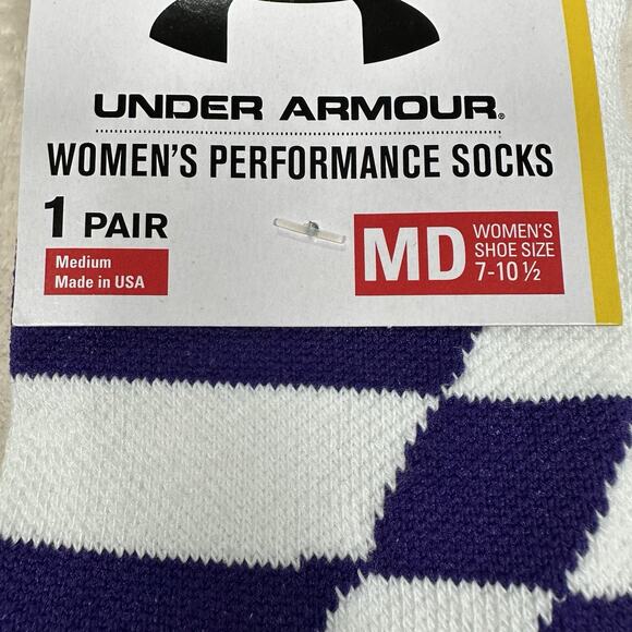 NWT Under Armour UA Performance Sock White Run Baltimore Maryland Medium 7-10.5 - Picture 3 of 6